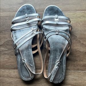Salvatore Ferragamo Metallic Silver Sandals